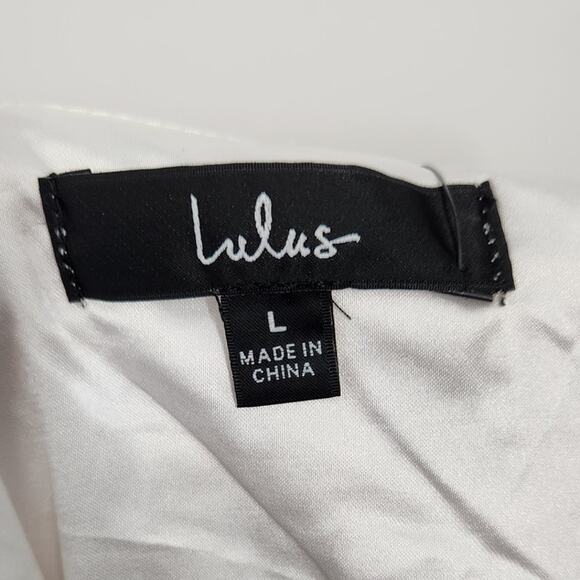 Lulu's White Wrap Dress Womens Size Large L *NWT - Picture 4 of 5